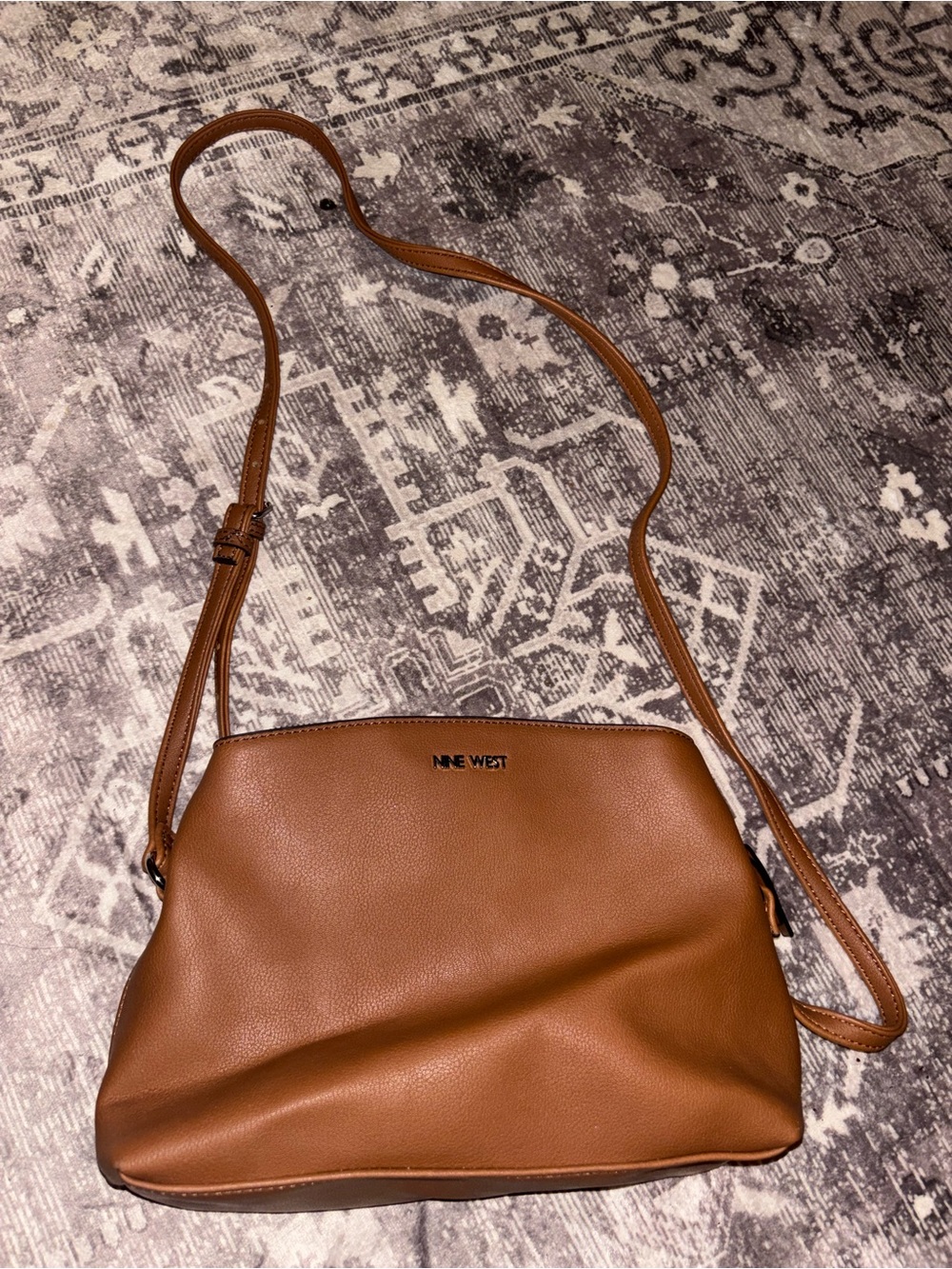 Nine West Cognac Brown Crossbody Bag with Adjustable Strap